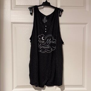 Secret Treasures Black Sleeveless Pajama Tank with 'Five More Minutes' Print